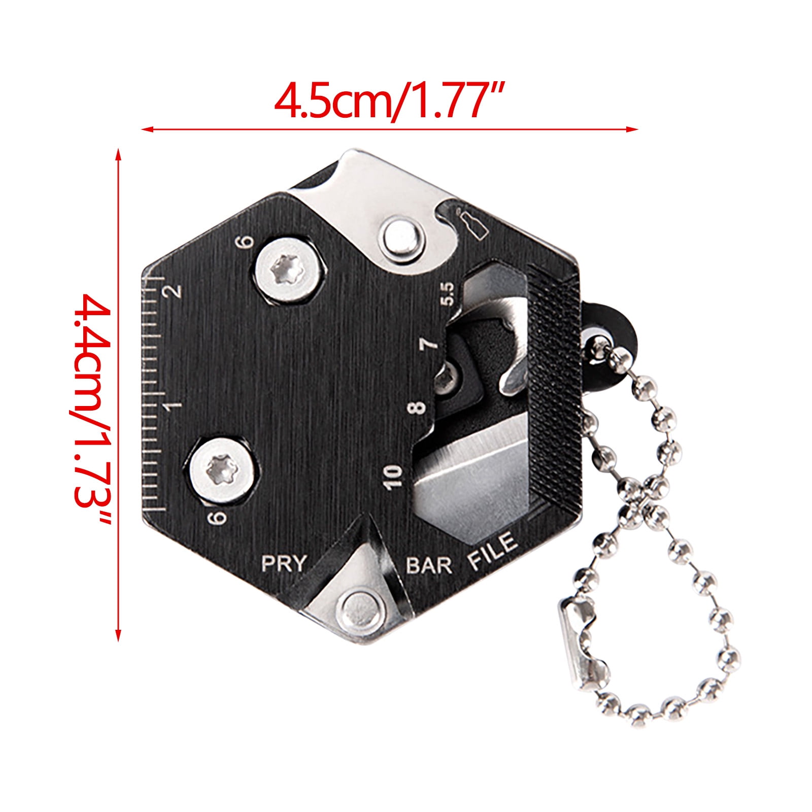 Hexagonal Multitool Keychain,Portable Pocket Tool with Folding Cutter,Screwdriver Set,Bottle Opener for Outdoor Hiking,Camping,Emergency Seat Belt โ image 3
