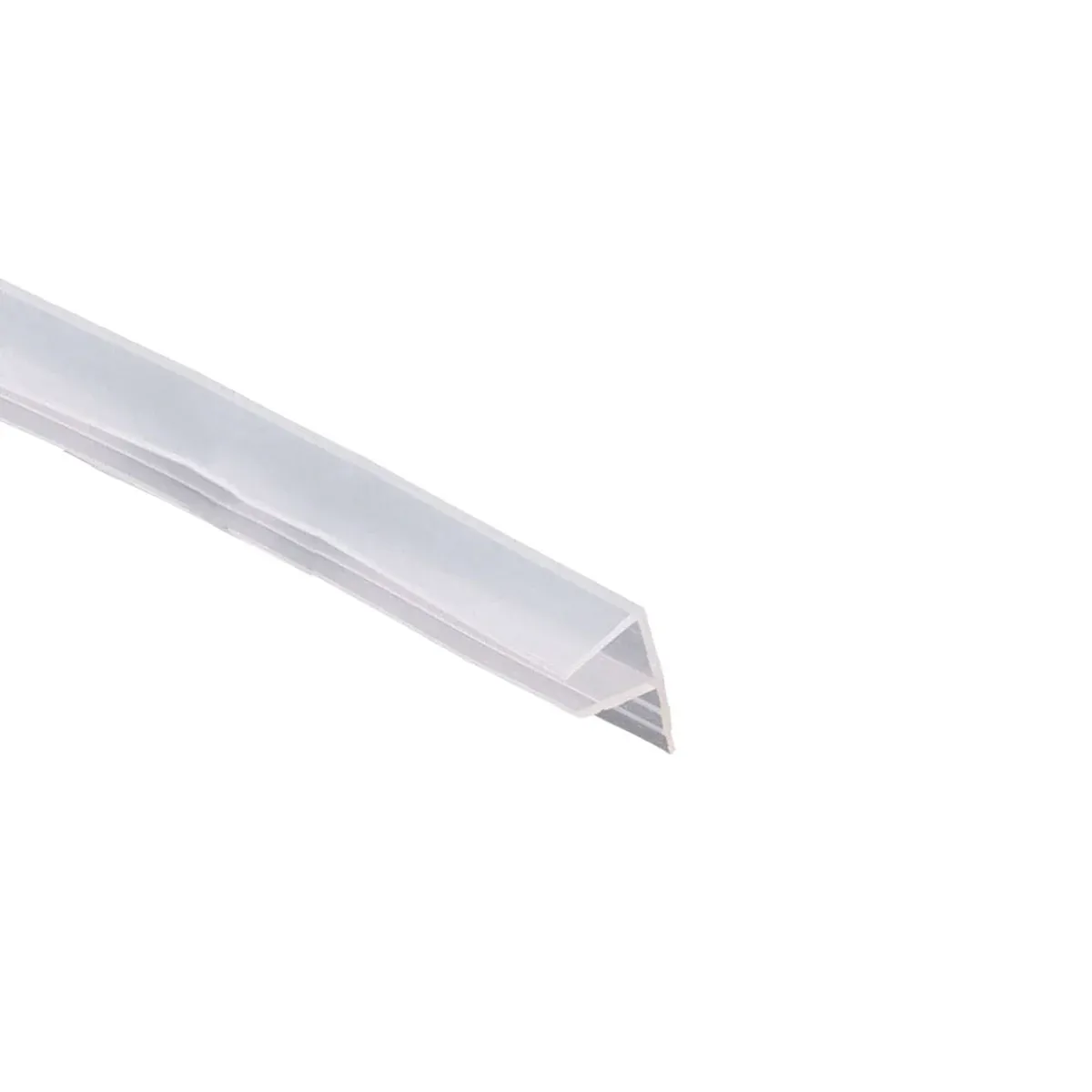 Transparent Silicone Seal Strip in F Shape for Glass Doors Windows - 1.2cm x 100cm