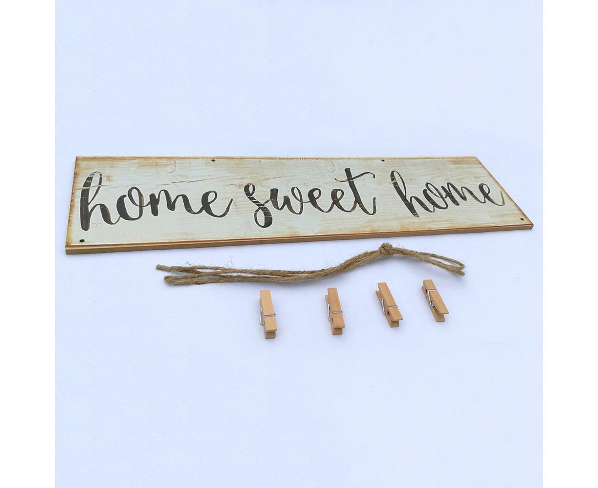 Vintage Sweet Home Letter Printed Wooden Wall Hanging Decor Photo Clip Ornament โ image 5