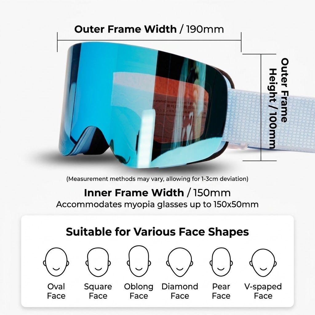 Magnetic Flip-Up Ski Goggles with Anti-Fog Cylindrical Lens for Snow Sports, Winter Hiking, and Mountain Climbing – Unisex Design for Clear Vision and Impact — image 2