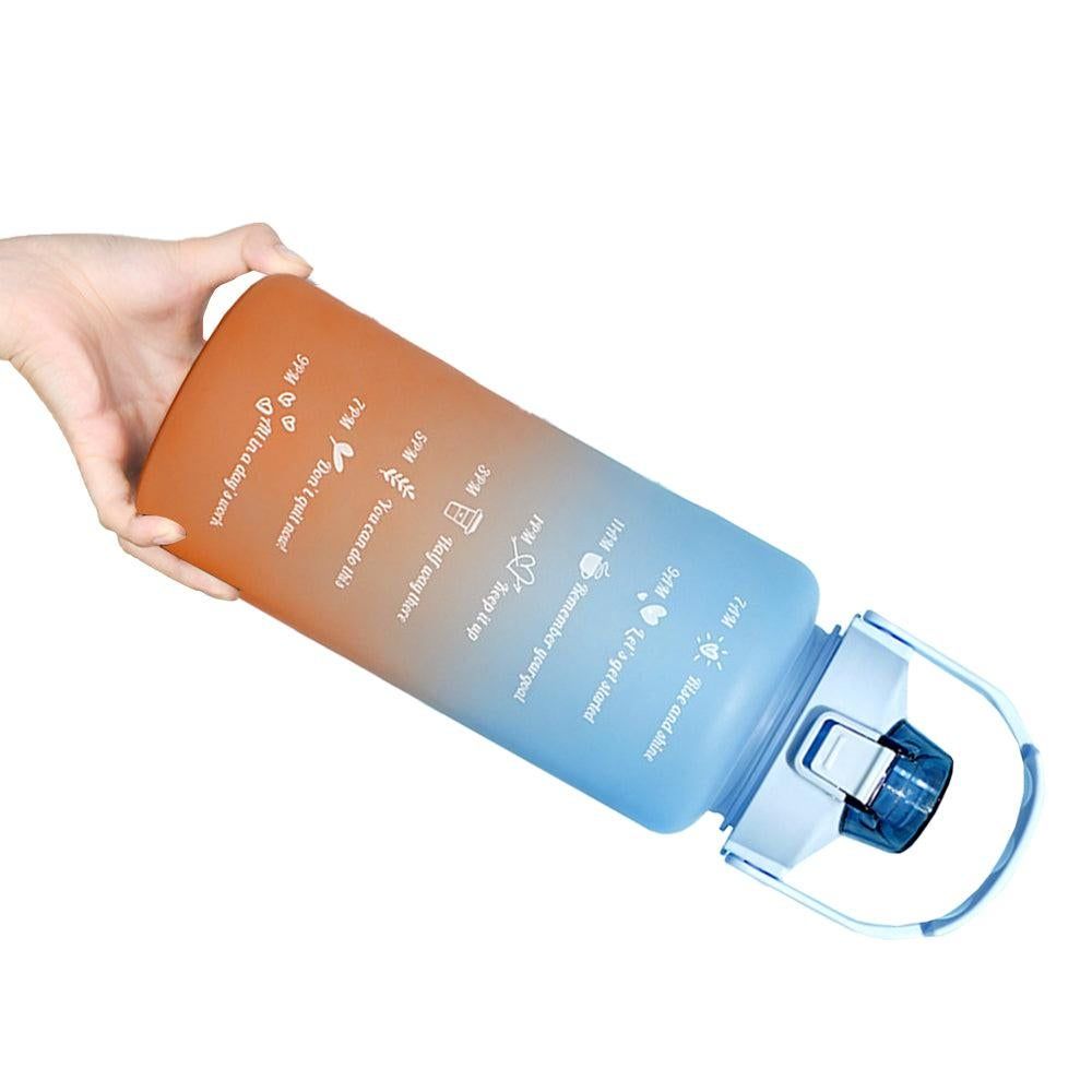 3-Piece Set Gradual-Color Motivational Water Bottles Set Sports Drinking Bottle with Time Markings Orange — image 5