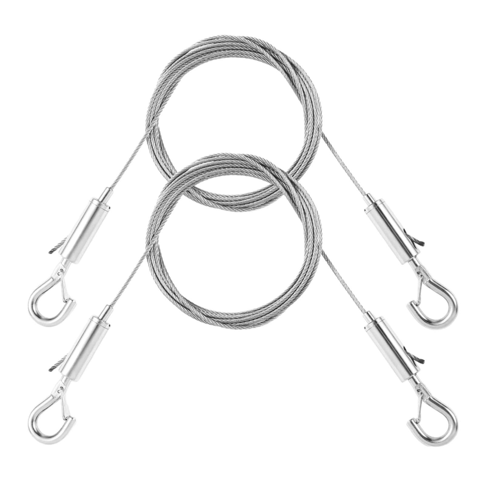 2 Pack Picture Hanging Wire, heavy duty stainless steel rope for mirrors and frames, supports up to 100 pounds, Silver, 6.56 feet