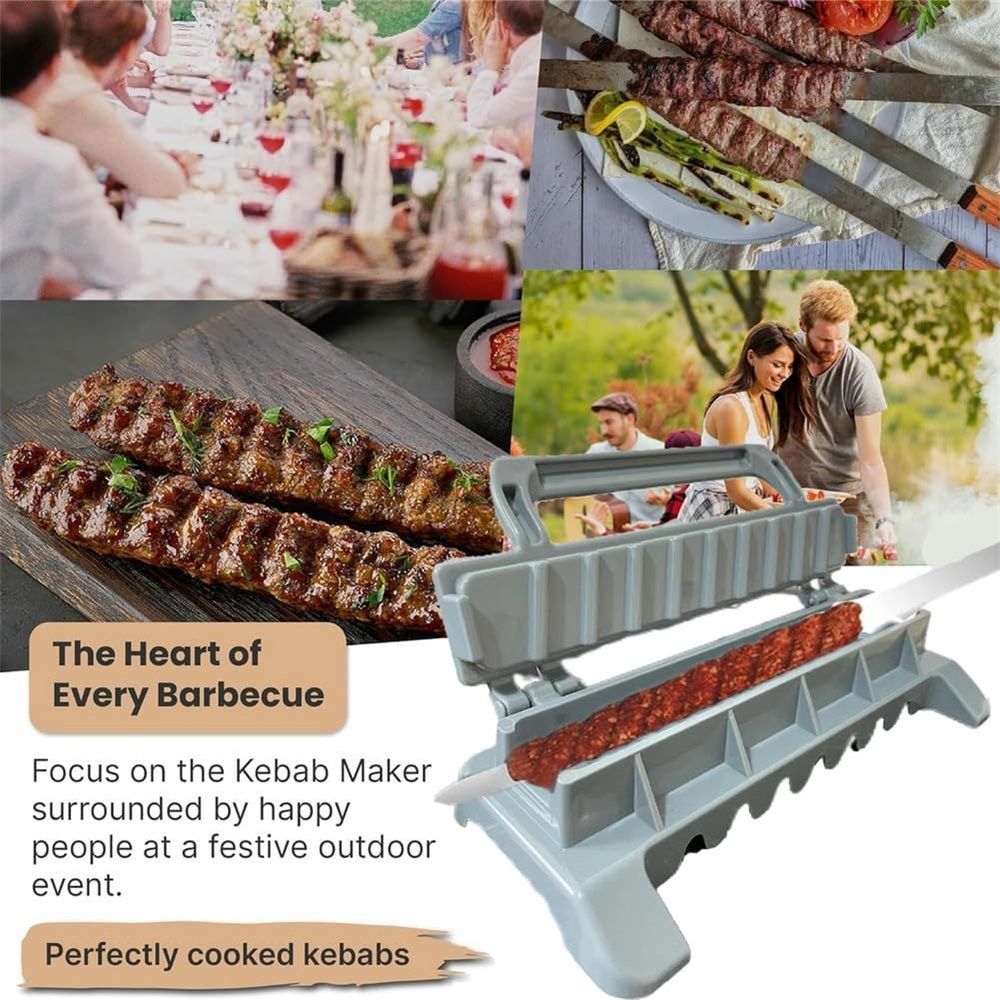 Kebab Maker Machine, Plastic Kebab Maker Press Machine, Manual Kabob Maker Mold, Kabob Maker Barbecue Skewers for Outdoor BBQ Camping Grilling — image 4