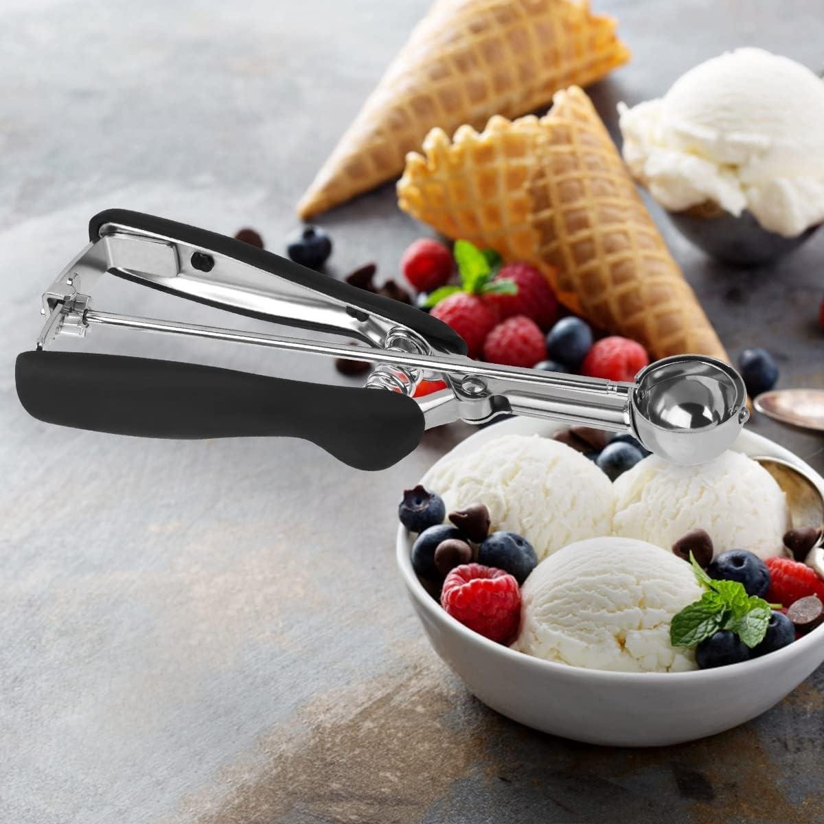 Stainless steel ice cream scoop – Spherical scoop for fruit, cookies and ice cream sorbets — image 5