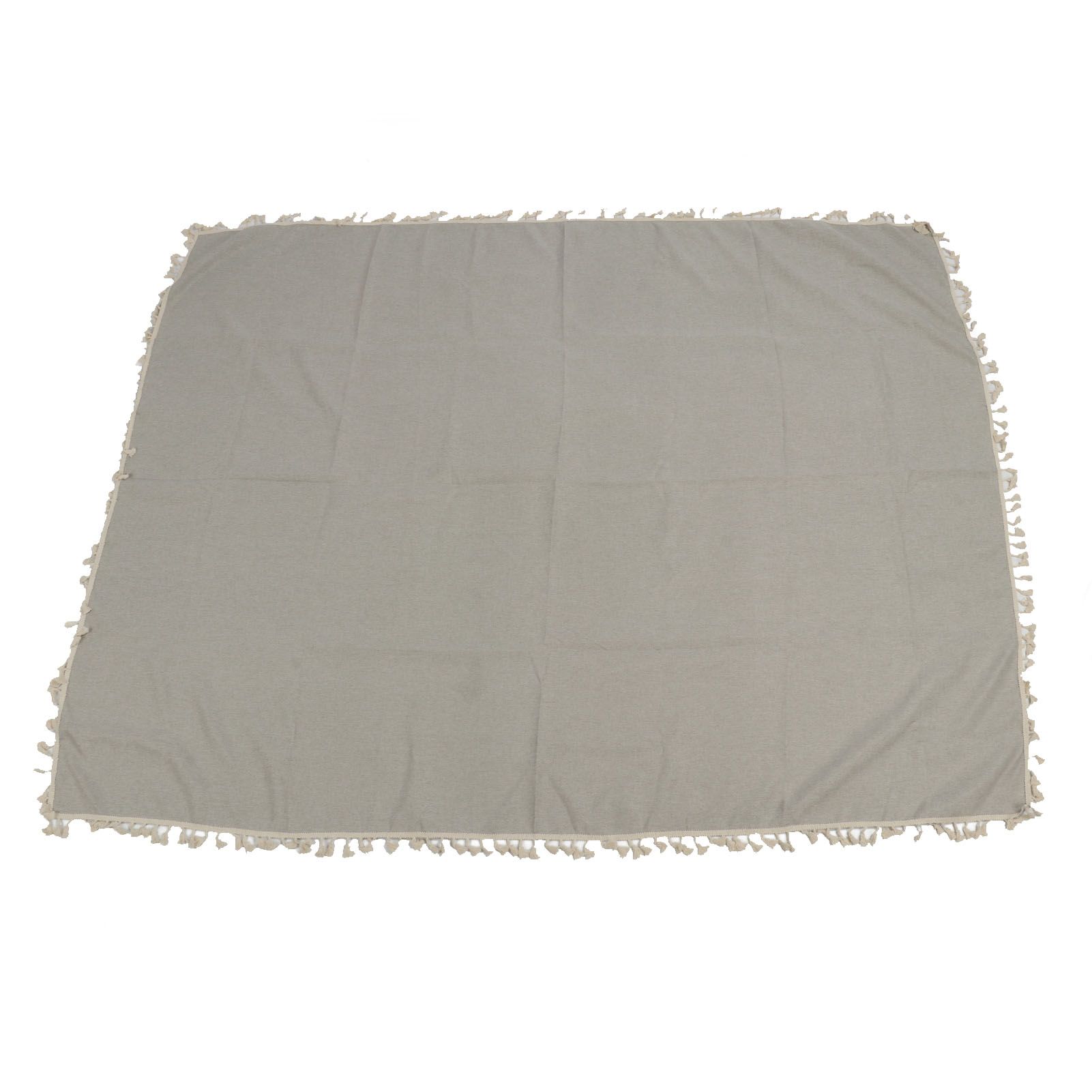 Rectangle Tablecloth Polyester Fiber Decorative Table Cover with Tassel Lace for Home Restaurant Hotel Beige Gray 140x180cm/55.1x70.9in โ image 4