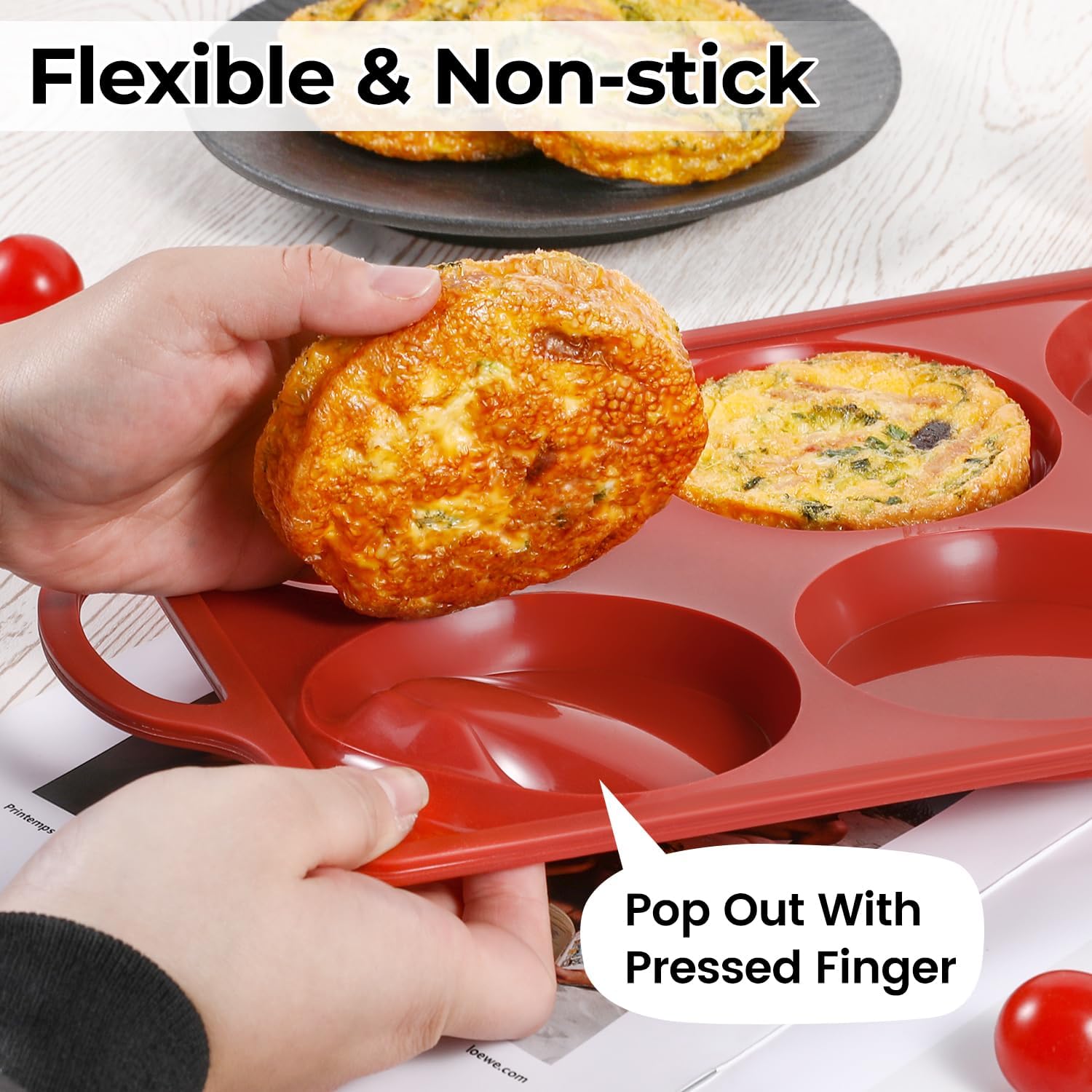 Silicone Muffin Top Pan & Metal Frame Round Egg Baking Pan β image 5