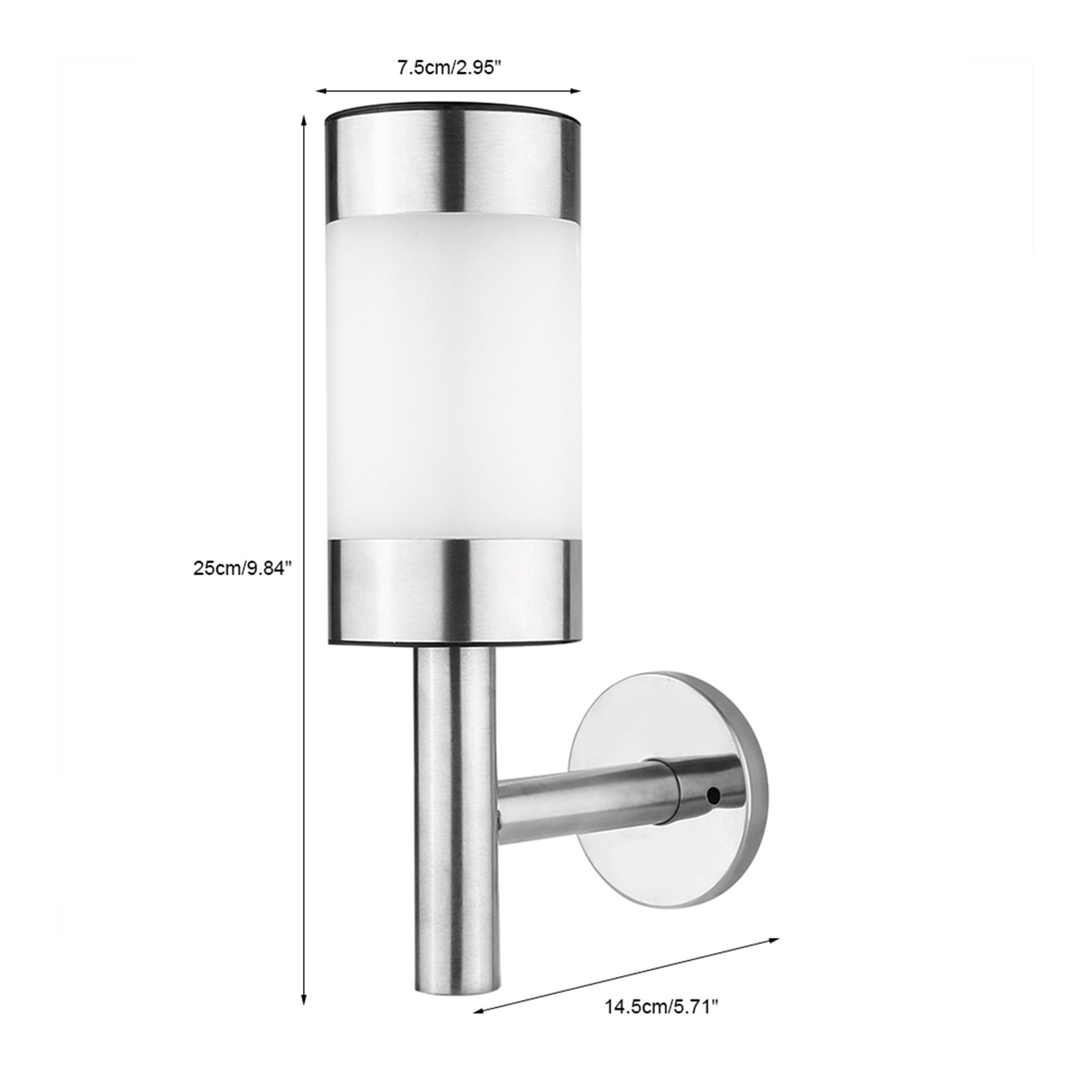 2Pcs Stainless Steel LED Solar Power Wall Mount Light Outdoor Garden Yard Sensor Lamp — image 5