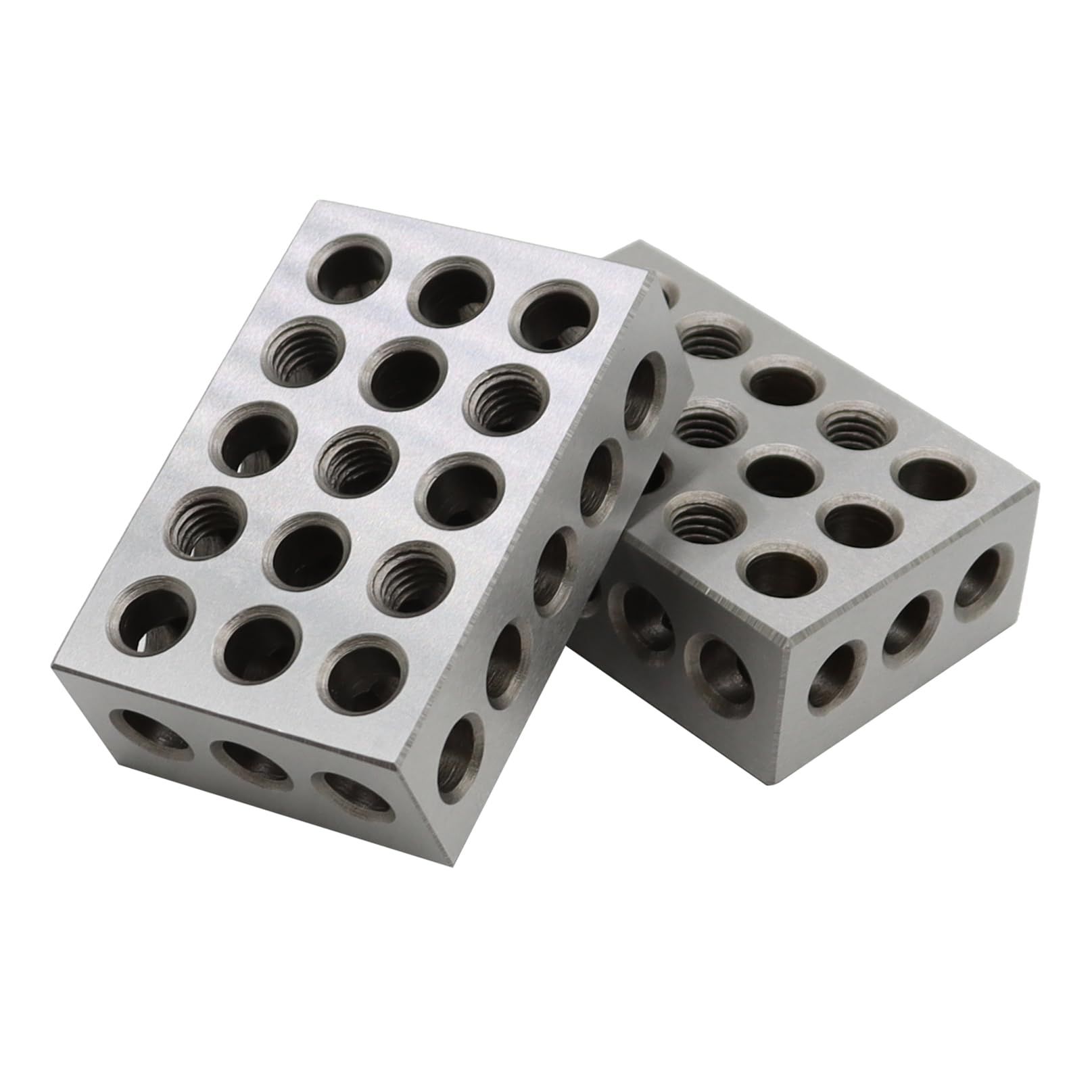1-2-3 Blocks 23 Holes Within .Tolerances 321 Blocks Set Used for Calibrating Equipment Steel-Hardened Precision, Two Pack โ image 4