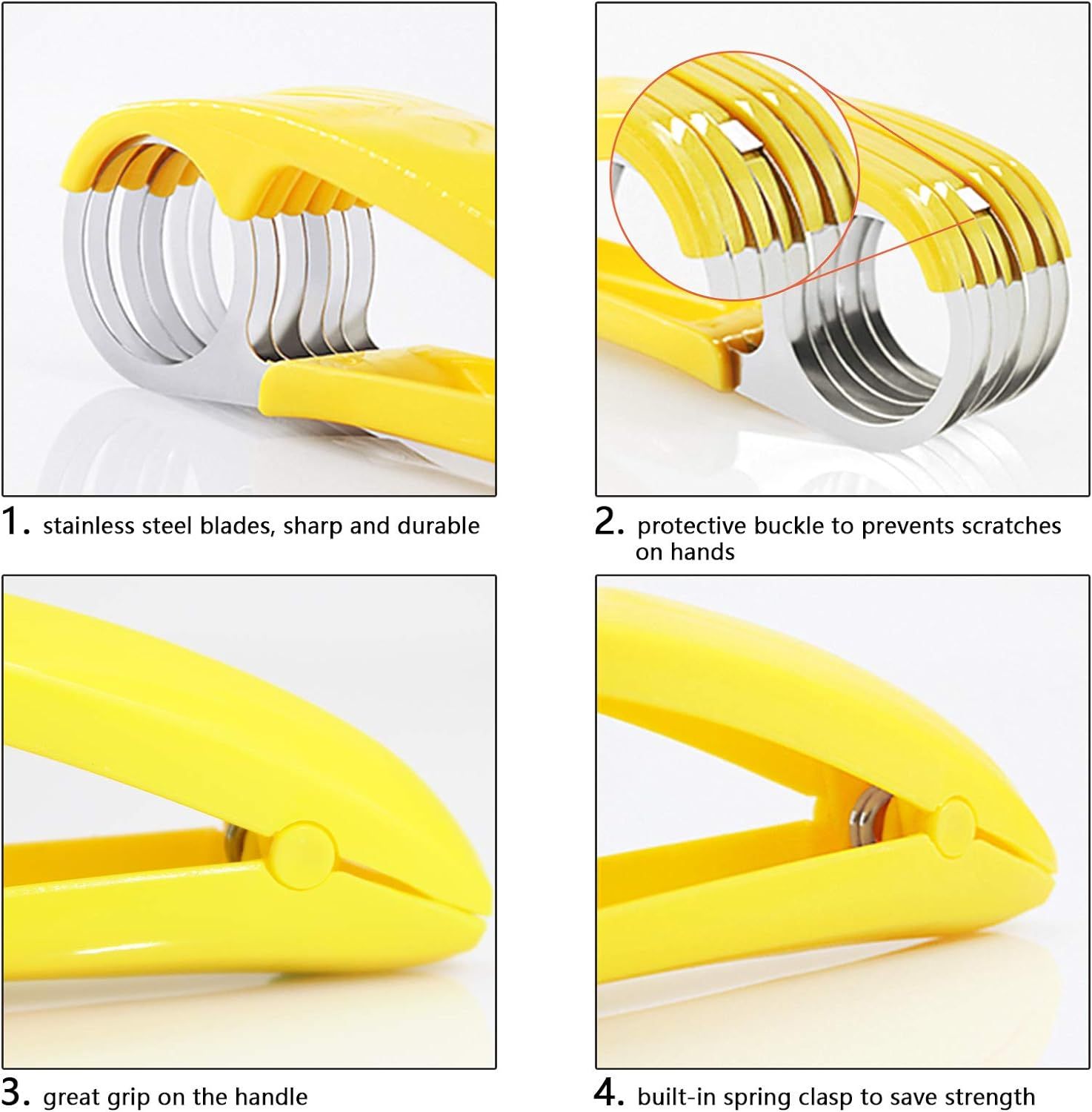 Banana Slicer,ABS + Stainless Steel Fruit and Vegetable Salad Peeler Cutter Kitchen Tools For Banana, Strawberry,Grape(2 pcs) — image 2