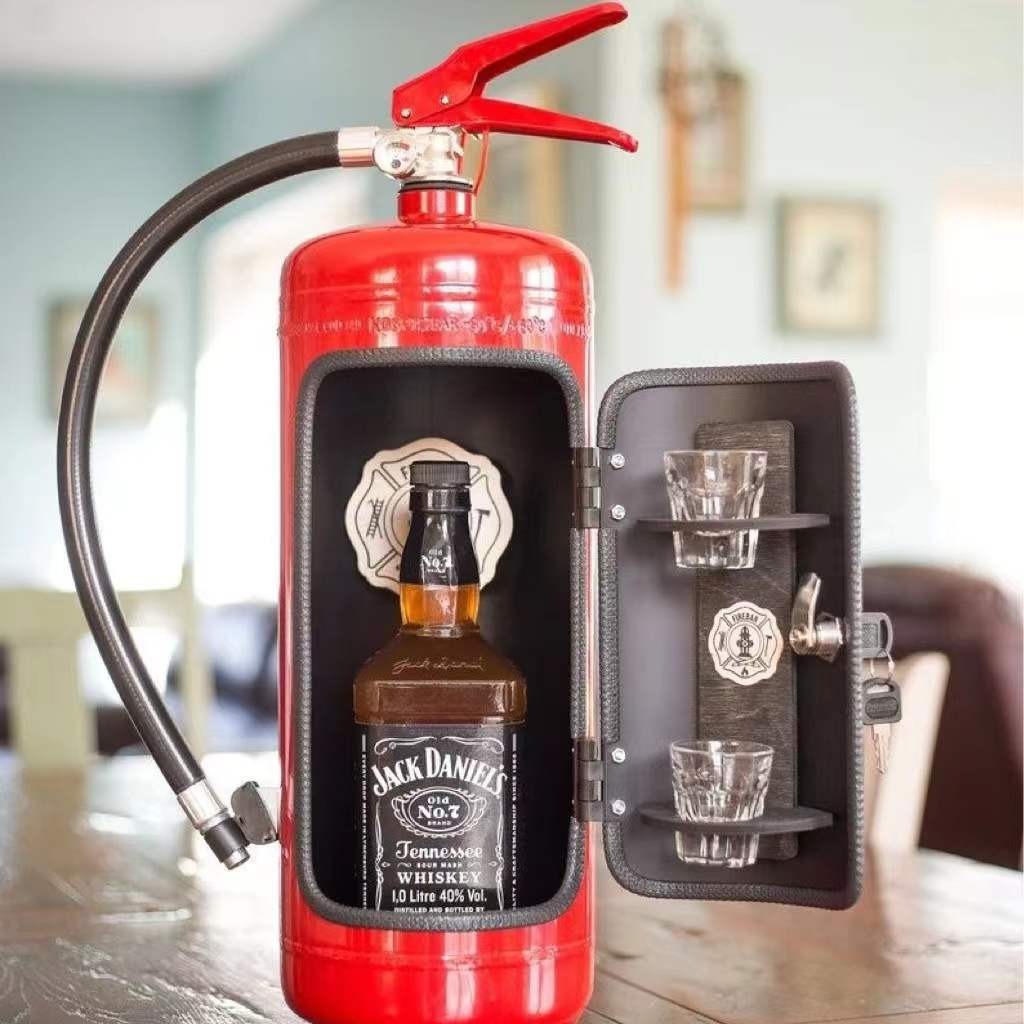 Fire Extinguisher Minibar Wine Cabinet Perfect Gift for Men black โ image 3