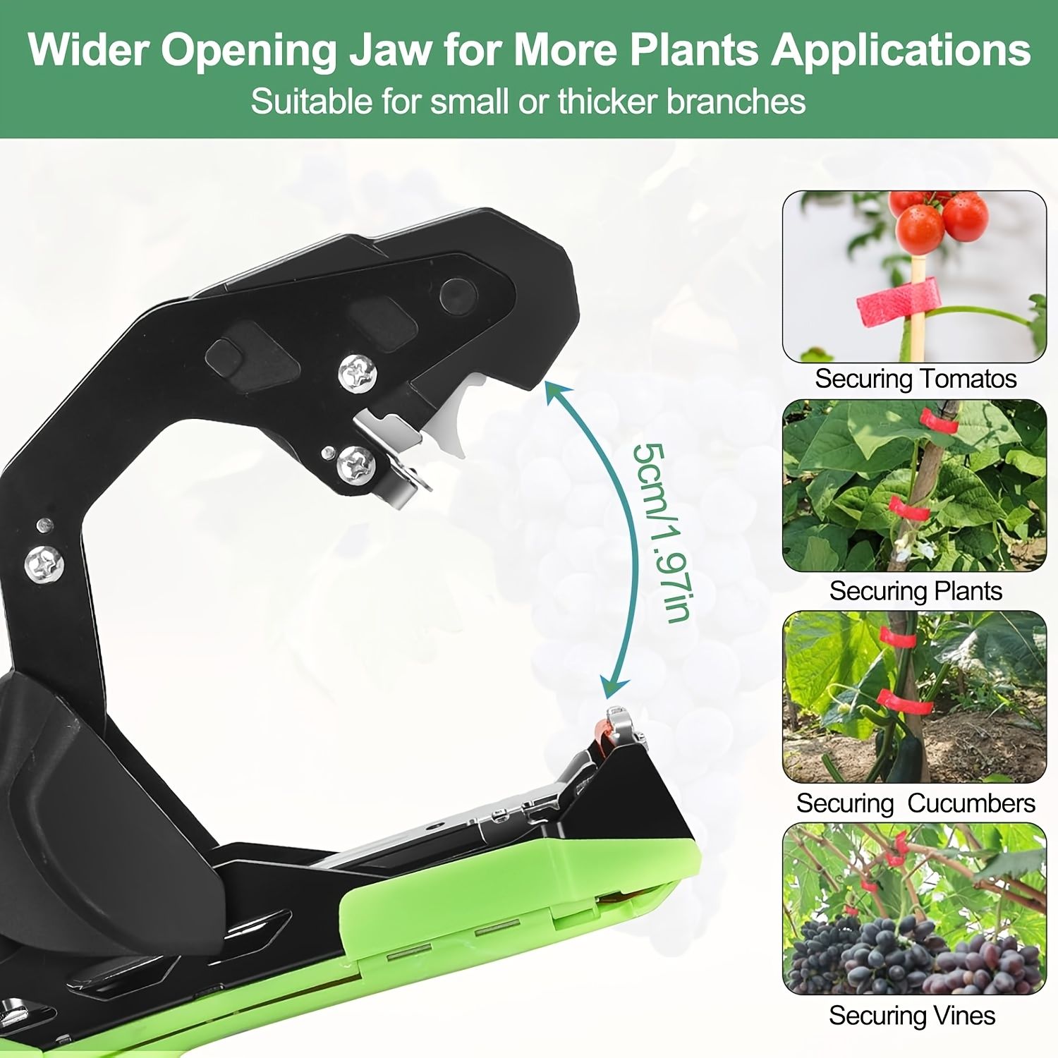 Garden Tape & Staple Gun Set for Plant Tying and Securing, 10000 Staples, 500m Tape-Green — image 3