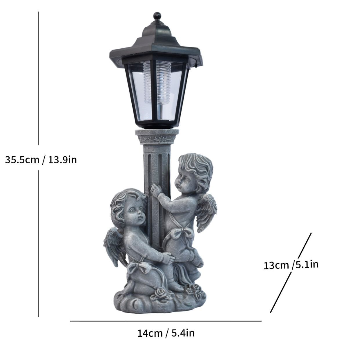 Resin Hummingbird Solar Lamp Outdoor Garden Sculpture Couple Hummingbird - Multi-color - Size 43 — image 5