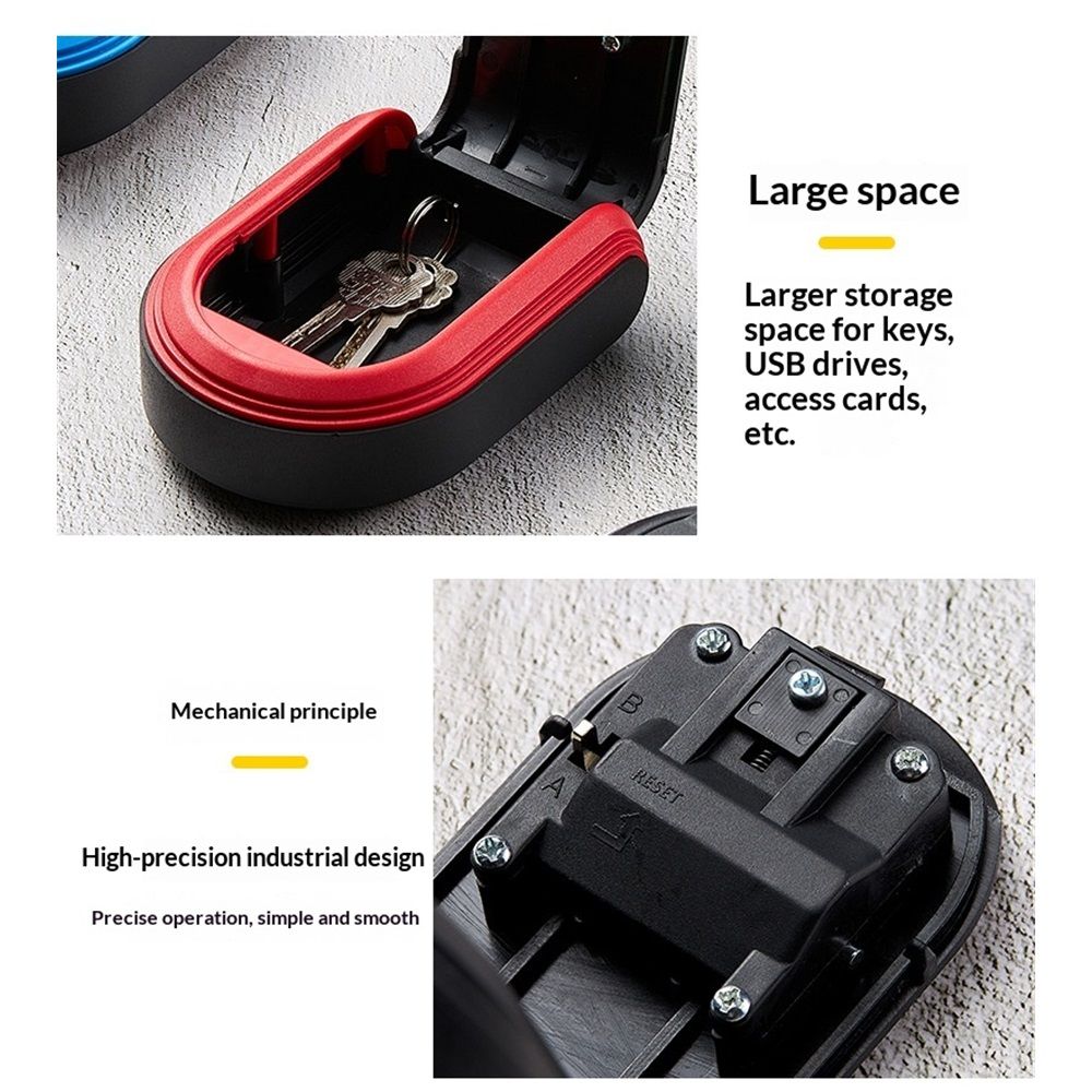 Wall Mount Key Lock Box with 4-Digit Combination Code - red Heavy-Duty Key Lock Holder, Weatherproof Outdoor Hide-a-Key Box for Home, Car, Office (Universal โ image 2