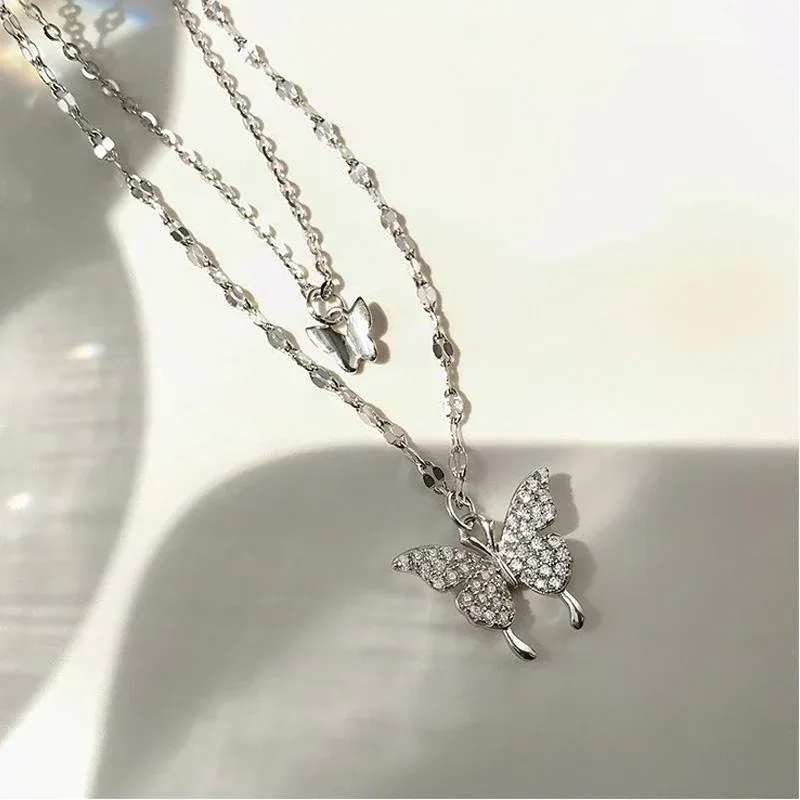Butterfly Double Necklace Feminine Cold Wind Style Collarbone Chain Jewelry โ image 6