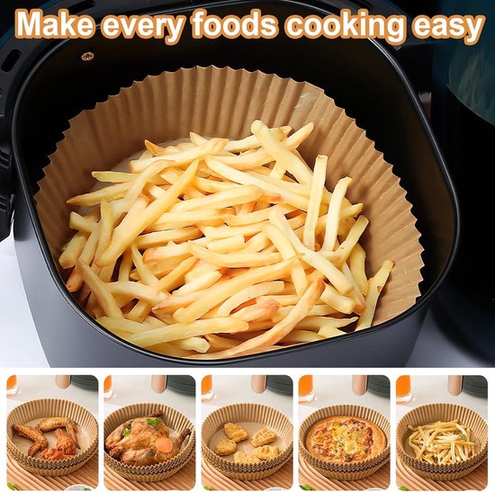 100 Airfryer Baking Pans - Round Baking Pans 23cm - Food Safe - BPA Free - Non-Stick Airfryer Pans - Easy to Clean - Suitable for Airfryers from 3-8 litres — image 5