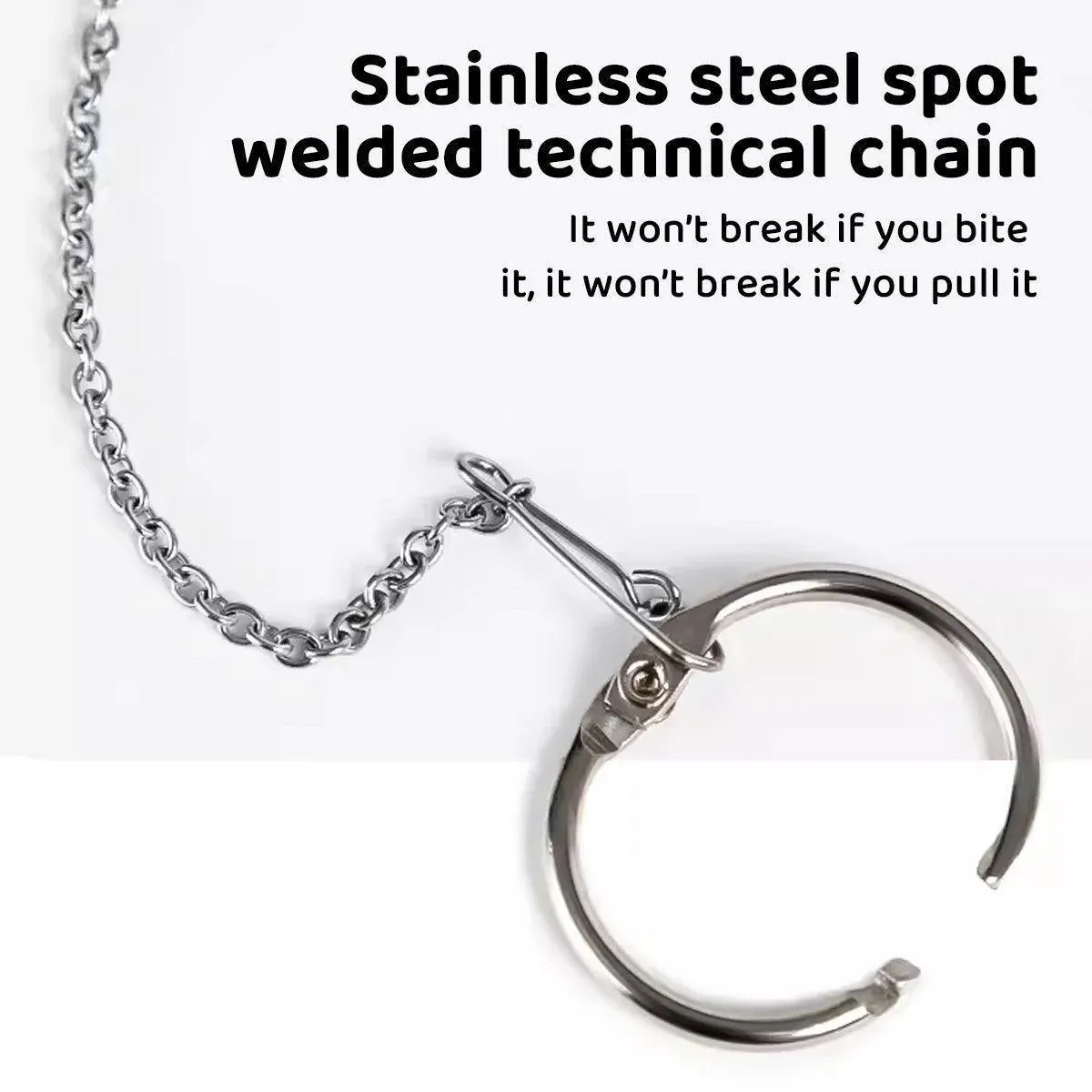 Parrot Neck Collar Stainless Steel Bird Chain Training Adjustable Bird Leash - M-Diameter 1.9cm — image 5