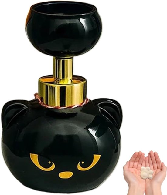 Soap dispenser - Soap dispenser with cat paw print - Cute black soap dispenser with cat paw print - Refillable empty soap dispenser - Suitable for bathrooms