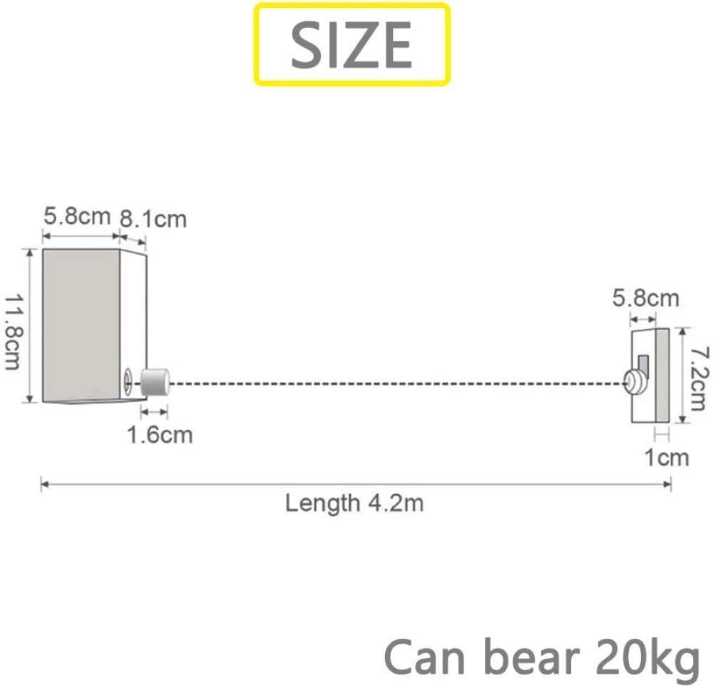 Retractable Clothesline, Adjustable Clothing Rope,Duty Stainless Steel Line Wall Mounted Laundry Drying String, 13.8 Feet — image 4
