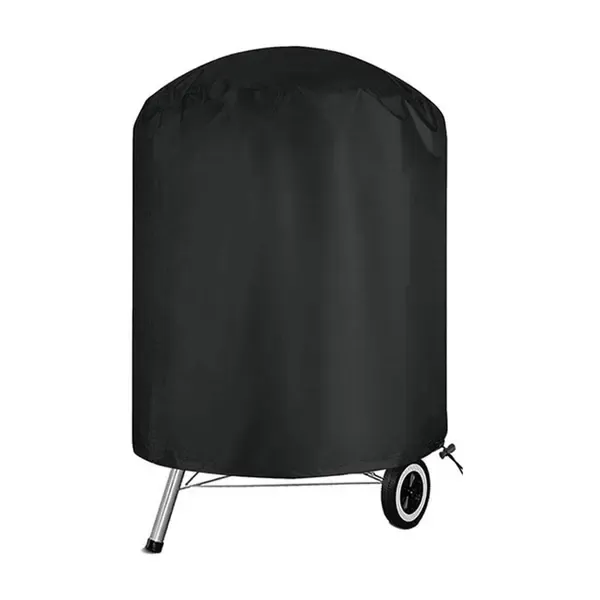 Round Grill Cover 210D Oxford Fabric Waterproof Tear Resistant UV Resistant for Outdoor BBQ Grills 62 × 105 cm