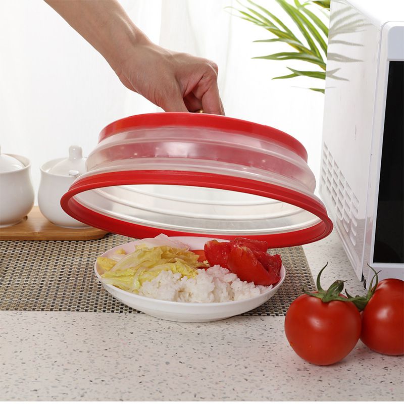 Microwave Cover for Food, Collapsible Microwave Splatter and Plate Covers Easy Grip Lid and Food Strainer — image 4