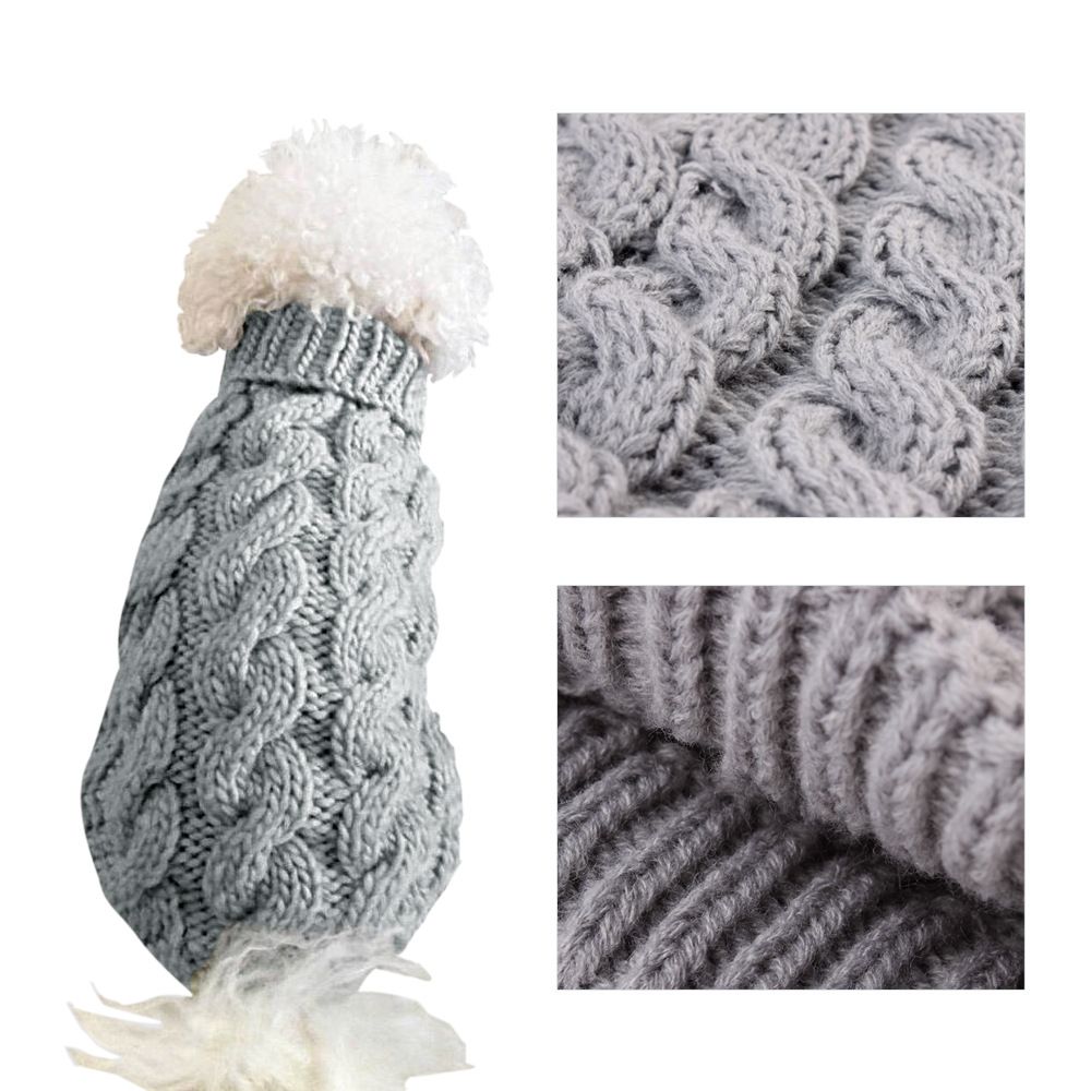 Pink XL size Cosy Cable Knit Dog Jumper - Warm Winter Pet Clothing, Soft High Neck Design, Small to Medium Dogs, Easy Wear Pullover Style, Ideal for Chilly — image 2