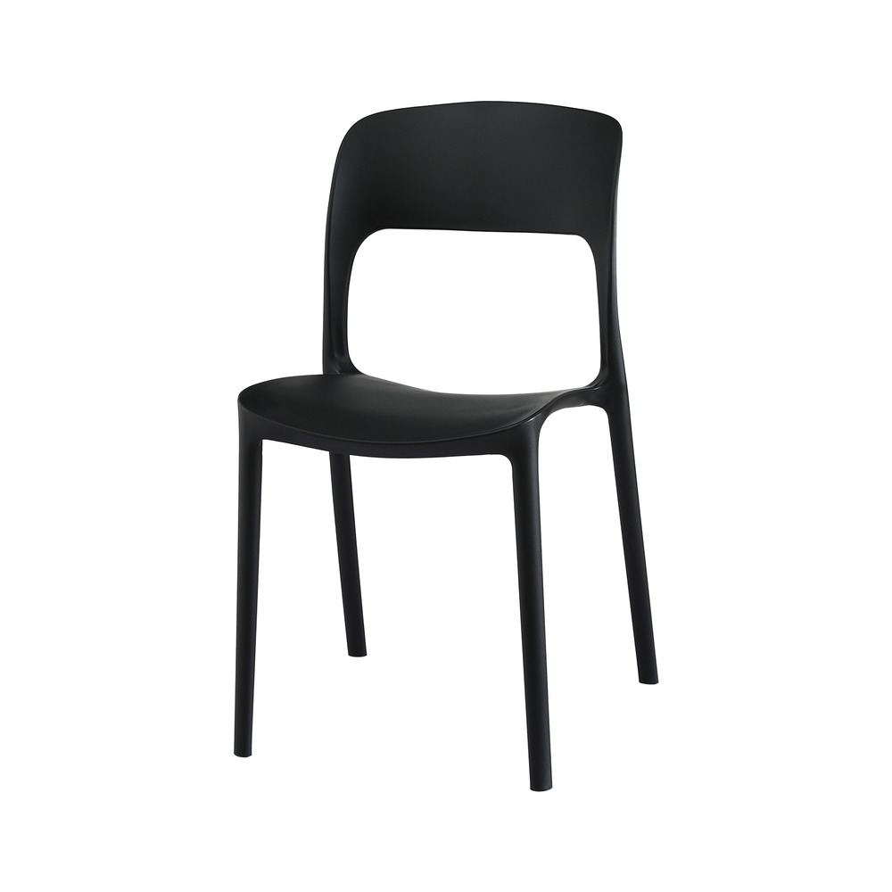 Gardeon 4PC Outdoor Dining Chairs Stackable PP Patio Chair Garden Furniture Black — image 3