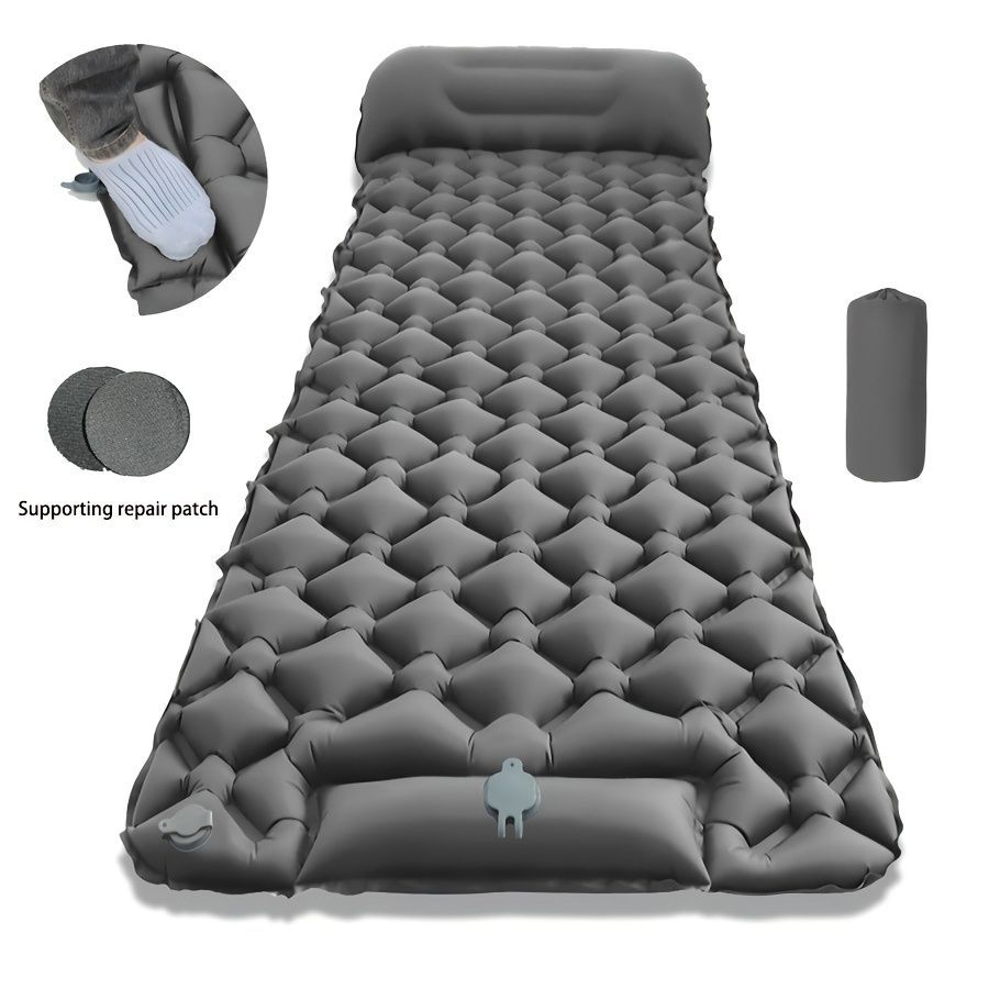 Camping Inflatable Mattress Breathable Camping Mattress Nylon Fabric Inflatable - Cyan - Size 190cm โ image 2