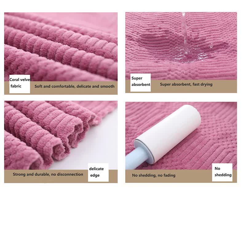 (2 PCS Light Pink) Coral Fleece Towel and Bath Towel Set - Ultra Soft, Absorbent, and Lint-Free for Home and Spa โ image 4