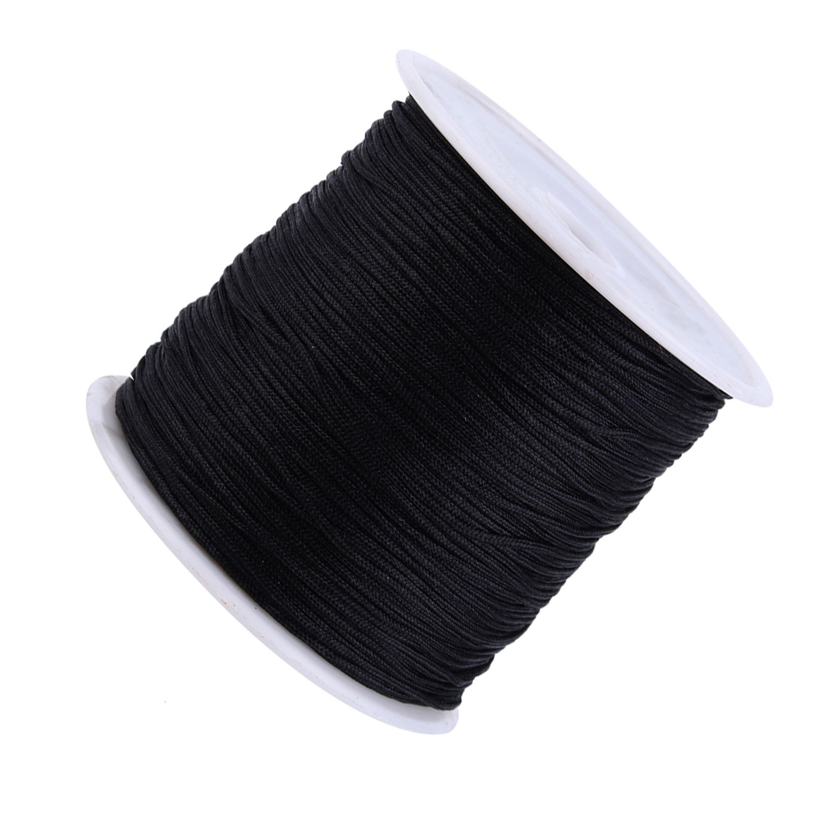 100M x 0.8mm Nylon Chinese Knot Cord Rattail Macrame Shamballa Thread String Black โ image 4