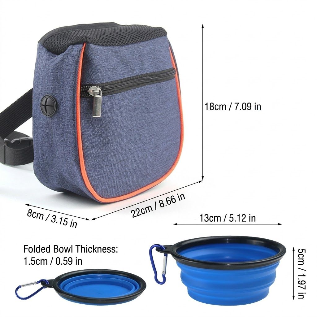 Professional Dog Training Waist Bag with Collapsible Portable Bowl – The Ultimate Hands-Free Walking Companion for Treats, Toys, Waste Bags and Hydration — image 2