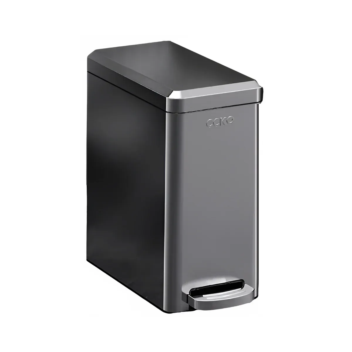 Kitchen Trash Can 9L Household Pedal Bin with Lid Large Capacity Waste Bucket - Tungsten Steel