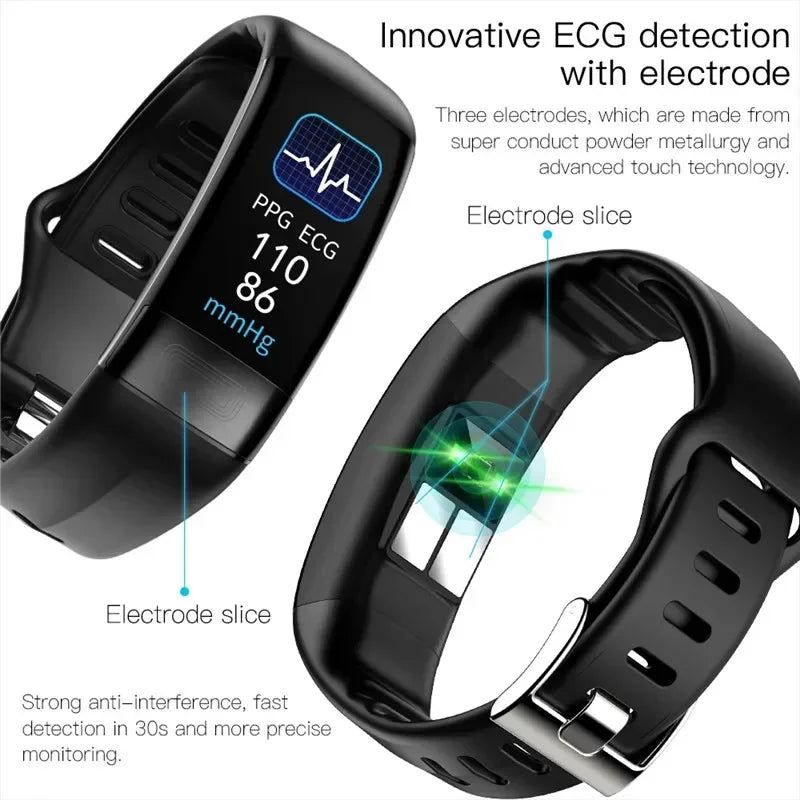 Fitness Bracelet Heart Blood Body Monitoring Black — image 6