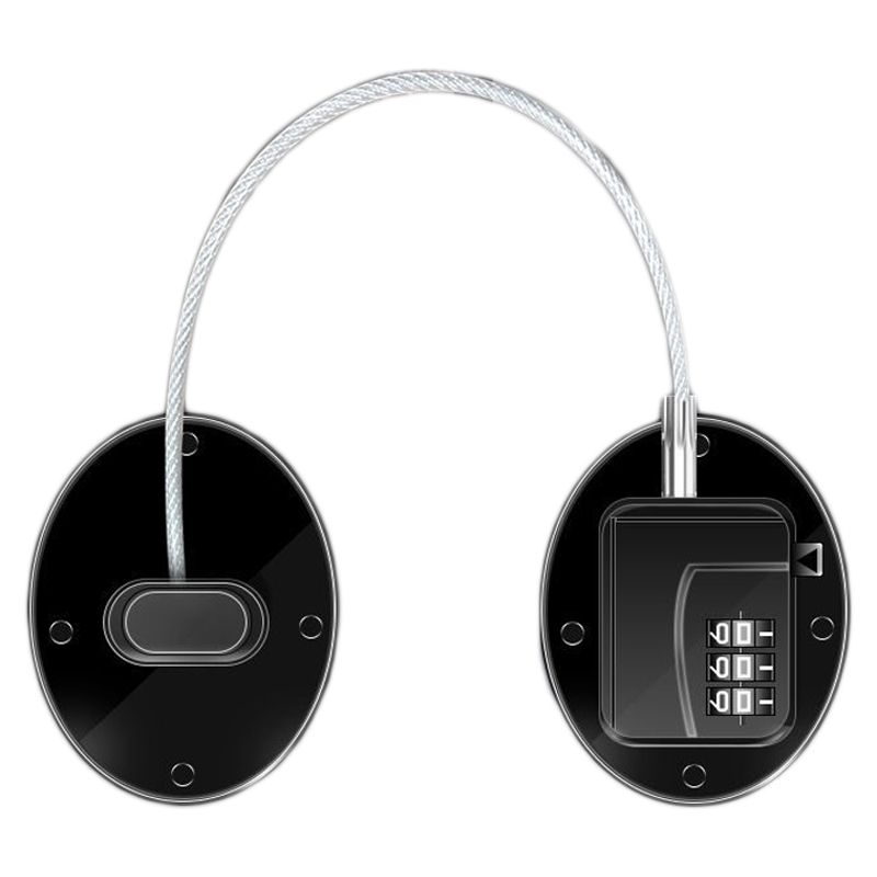 Refrigerator Lock Combination Design Strong Metal ABS Multifunction Freezer Lock for Cabinet Window Door FQ1 Black — image 3