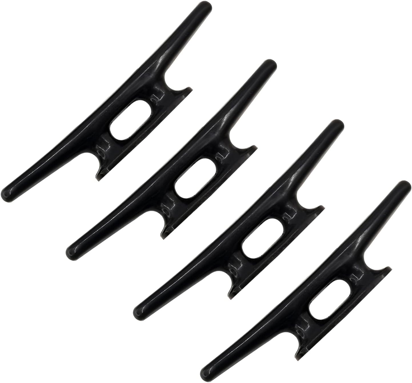 4 Pack Boat Cleat Black Nylon Dock Kayak Cleat,4/6/8 inch with Fasteners — image 6