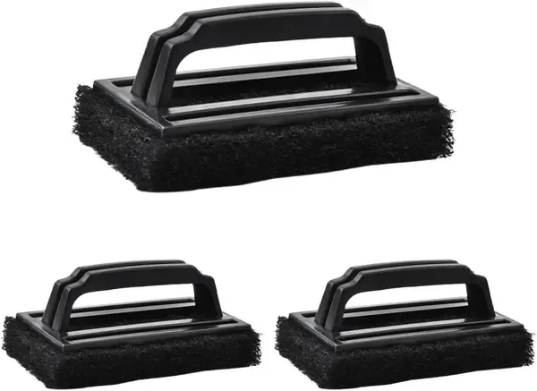 3 Pack Grill Cleaning Brush Set, Deep Cleaning PP Bristle Scrubber With Handle for Gas, Charcoal and Electric Grills, Black