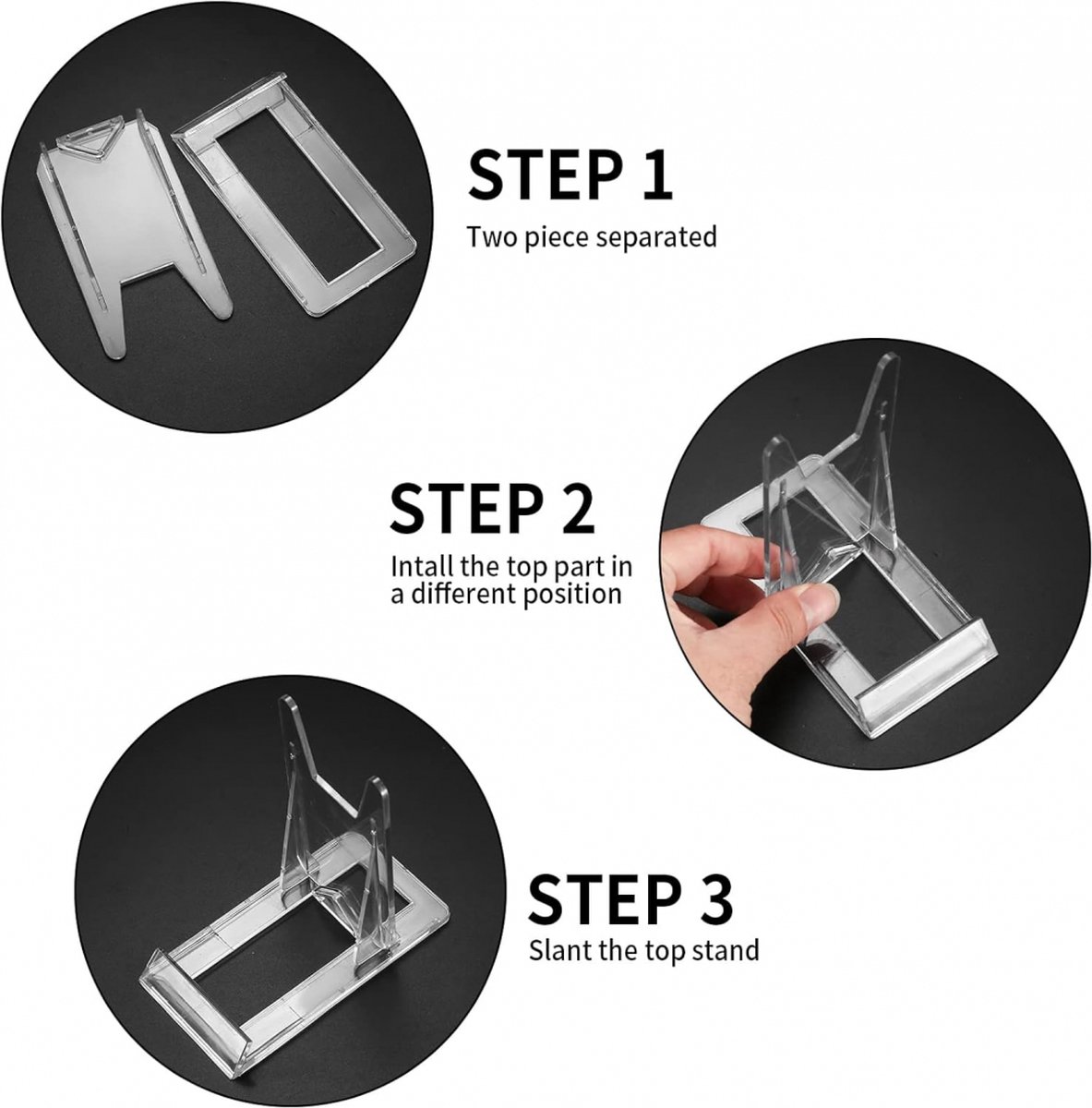 Plate Stand - 6 Pieces - Plate Rack - Plate Holder - Plate Display - Sliding Stand - Phone Holder - Business Card Holder - Book Stand - Support - Rack - Plates — image 3