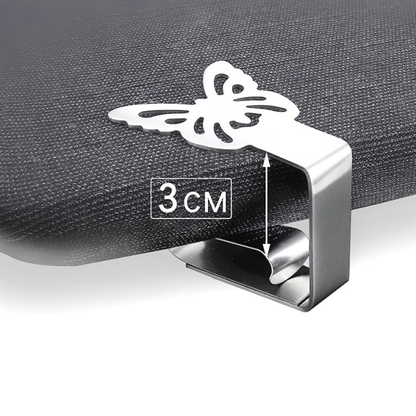 INF Butterfly-Shaped Cloth Clips / Cloth Holders, 4-pack Silver โ image 4