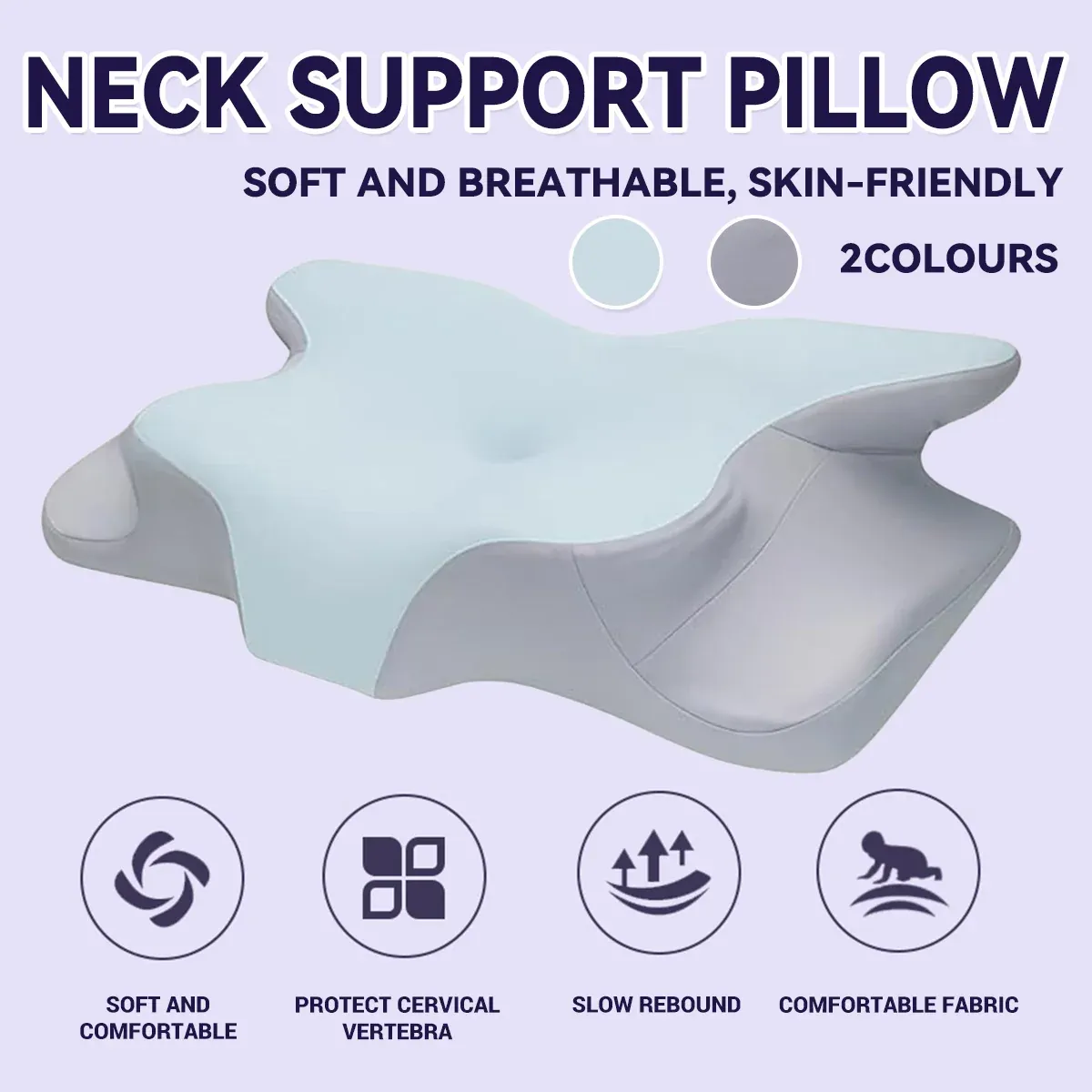 Memory Foam Butterfly Neck Pillow for Enhanced Comfort and Sleep Positioning — image 2