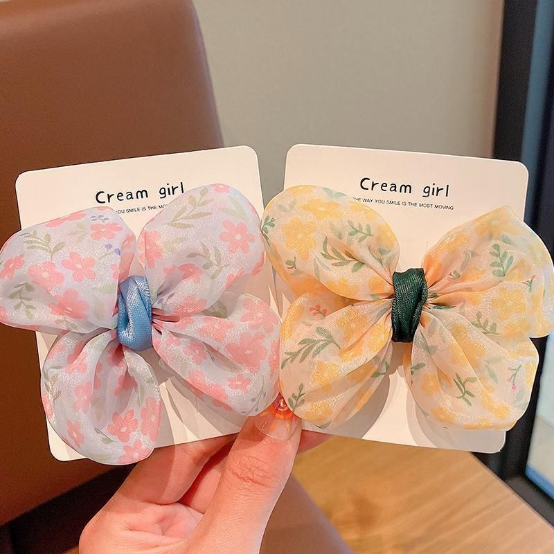 Cute Bow School Hairclips Mesh Yarn Hair Accessories Bow Girl Party Gift - Light-Blue — image 6