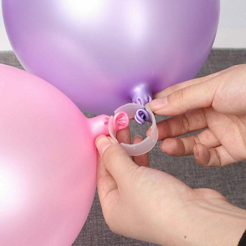 Balloon Clips H V Clip Tie Filled Helium Air Balloons Wedding Party Decoration - 50X Round shaped — image 5
