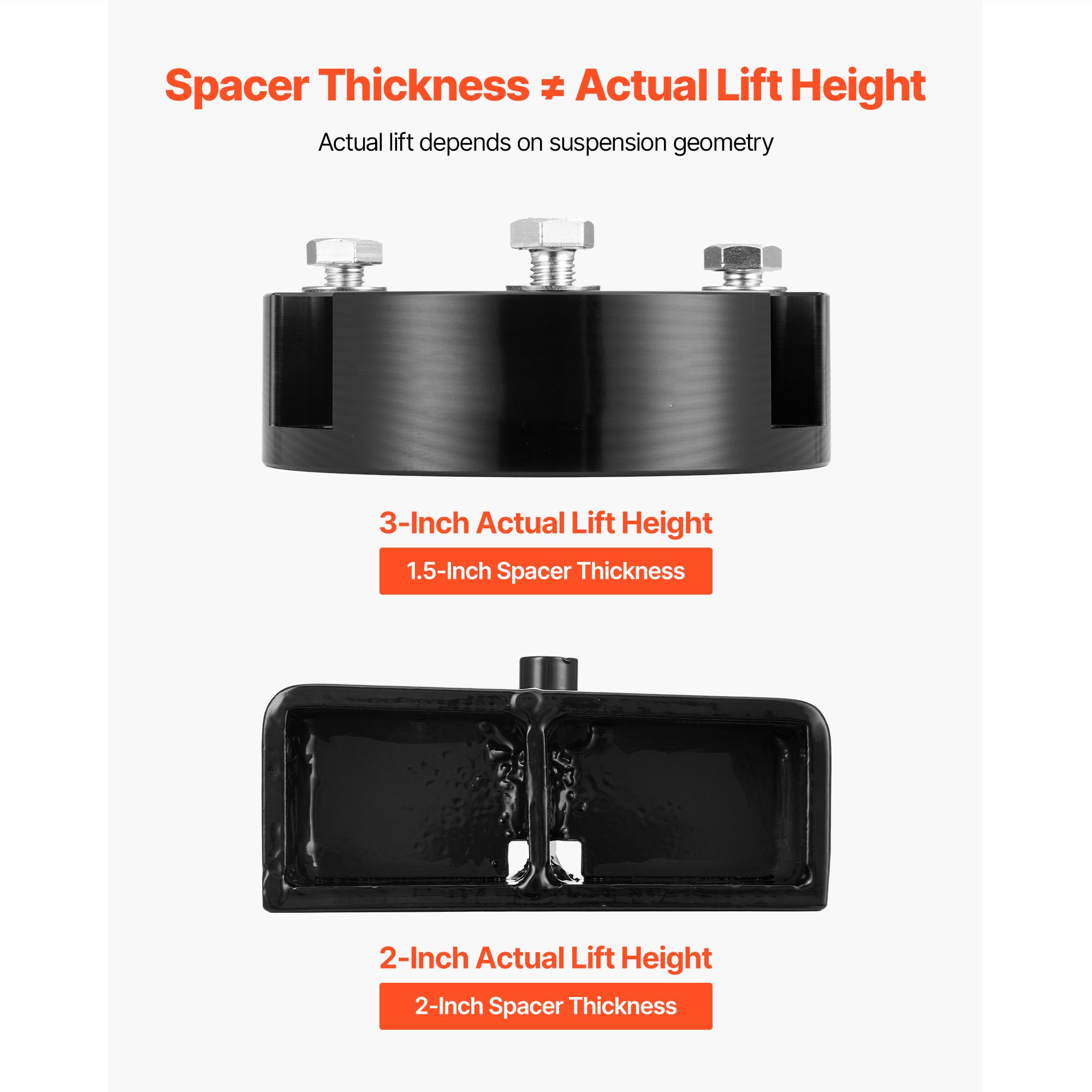 76.2 mm Front and 50.8 mm Rear Leveling Lift Kit for 2005-2021 2022 2023 Toyota Tacoma 2WD/4WD, Chassis Level Kit with 2 Front Strut Spacers, 2 Rear Lift — image 5