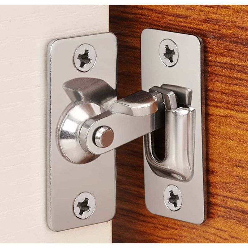 90 Degree Right Angle Stainless Steel Door Lock, Doors And Windows, Sliding Doors (Silver)