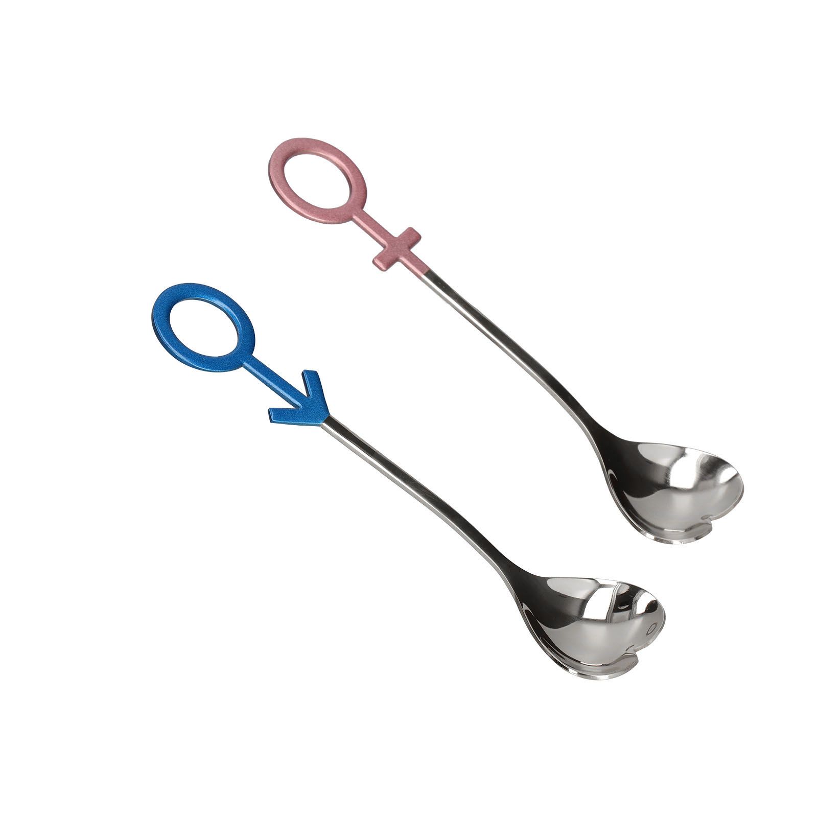 Innovative Heart Shaped Couple Spoon 304 Stainless Steel Spoon for Kitchen Home RestaurantBlue Pink Silver โ image 4