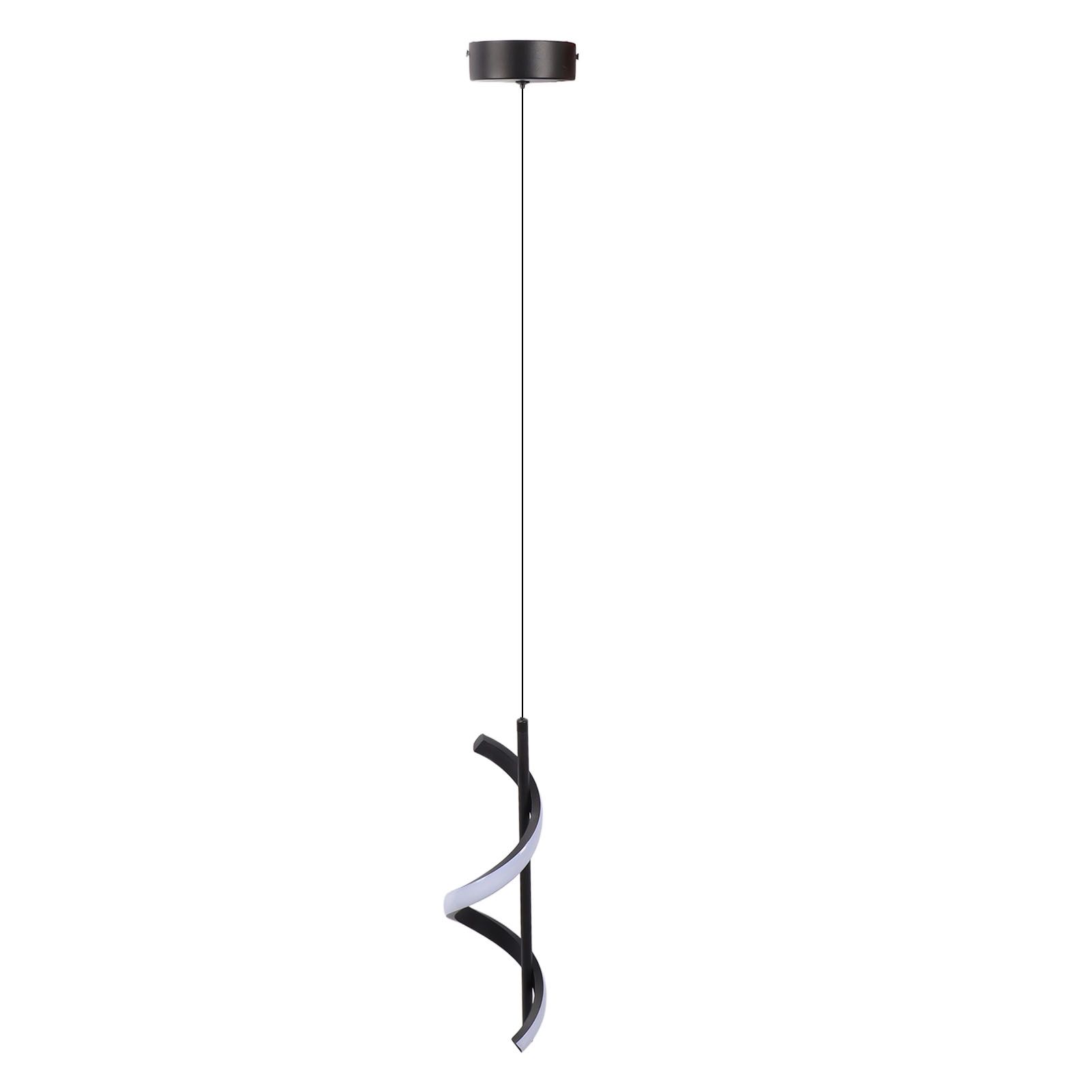 Spiral LED Pendant Light Black Glareless Bright Eyes Protection LED Hanging Lamp for Living Room Cafe Family 85‑265V White Light — image 4