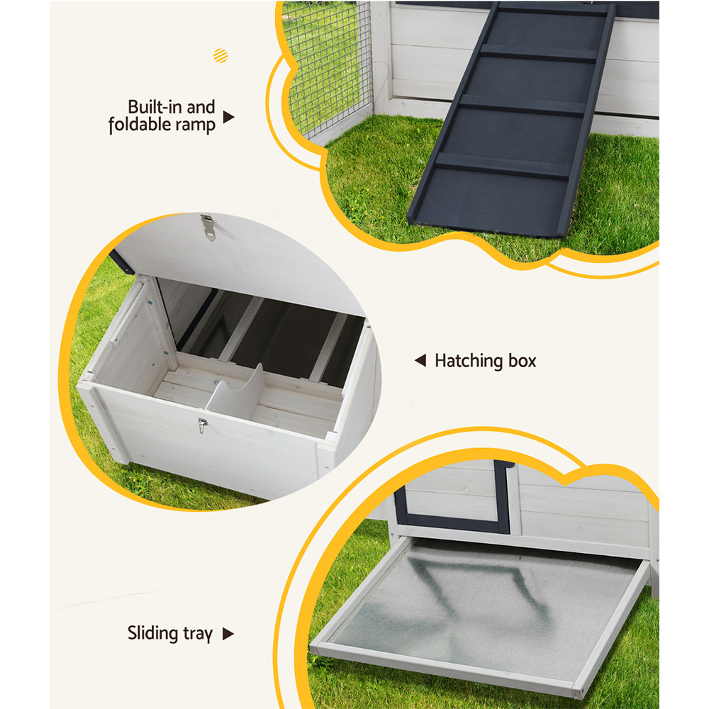i.Pet Chicken Coop Rabbit Hutch 166cm x 120cm x 112cm Large Chicken Coop House Run Cage Wooden โ image 6