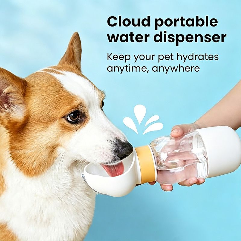 350ML Portable Outdoor Pet Water Cup, Leak-Proof Travel Water Dispenser - Yellow — image 5
