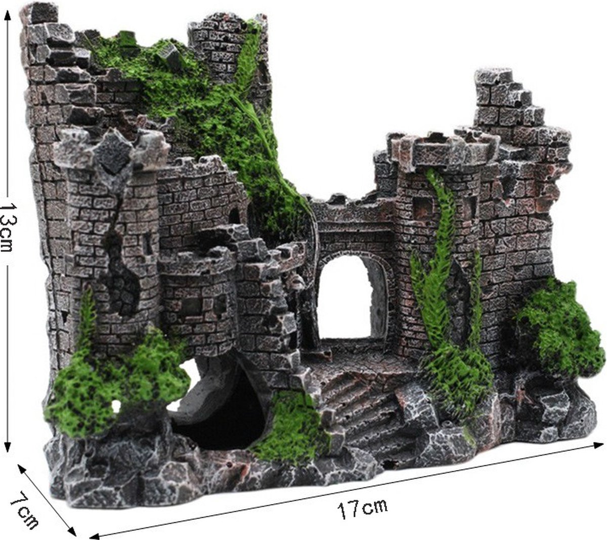 Aquarium Decoration - Ornaments - Castle - aquarium - Castle Aquarium Castle Decoration Hiding House - 17 x 6 x 13 cm โ image 5