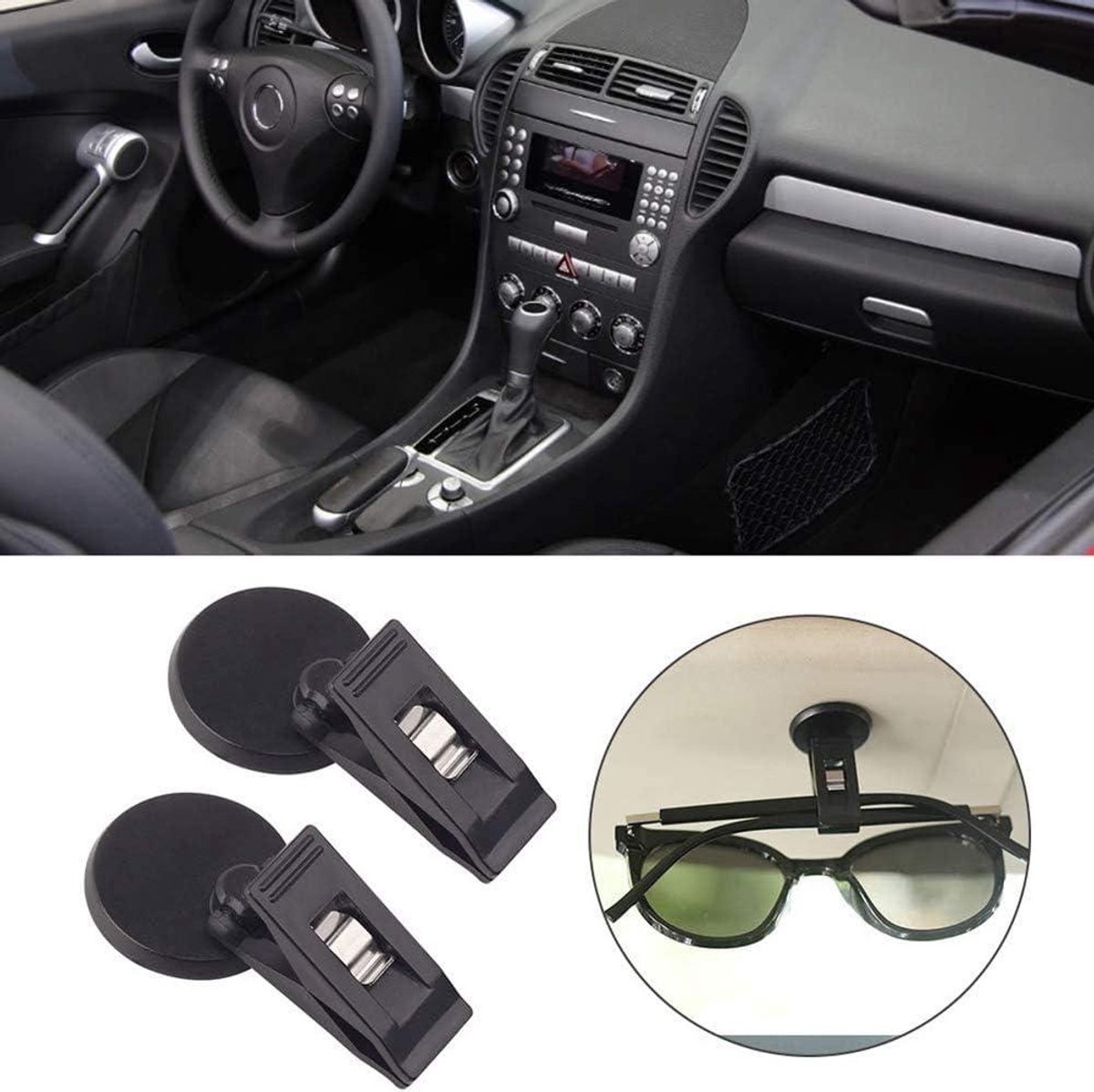 Set of 2 car windshield parking ticket holders - clip-on memo holder for cars, vans and caravans - self-adhesive ticket clips — image 6