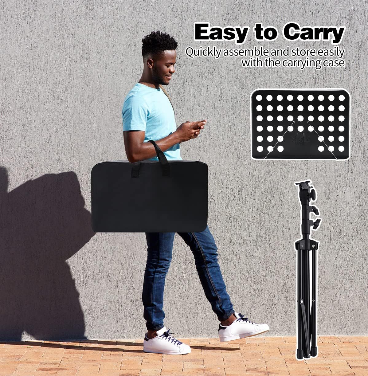 Sheet Music Stand with Carry Bag, Adjustable Folding Music Holder for Guitar, Ukulele, Violin, School Practice and Stage Use, Black โ image 6