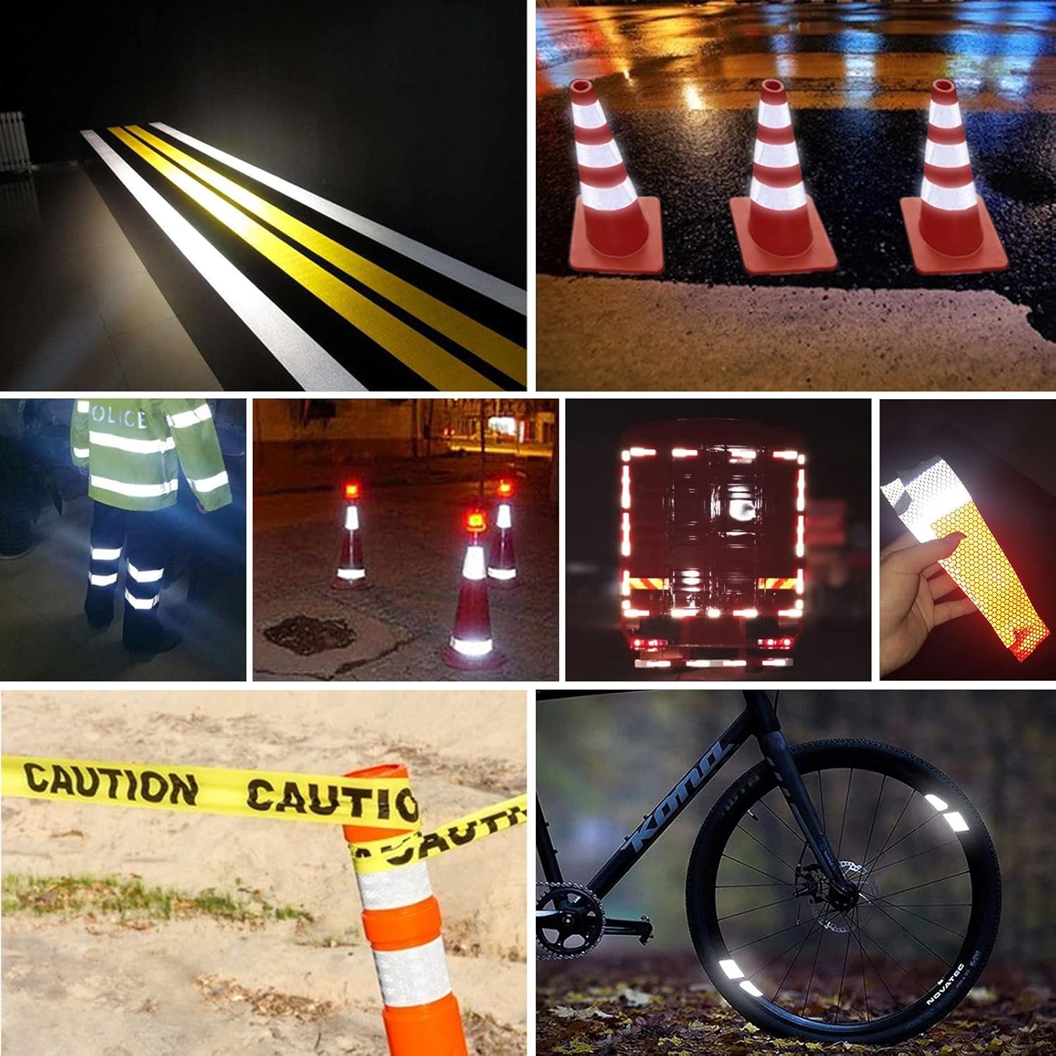 Reflective tape stickers - 3 rolls - White, yellow, red - Reflective tape - Safety warning strips - Traffic signs - Reflective signs - Stickers - 5 cm * 3 m — image 4